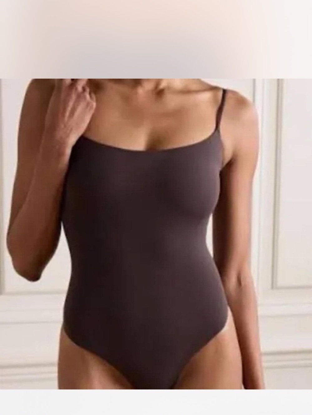NWT SKIMS smooth lounge cami Bodysuit - truffle xs